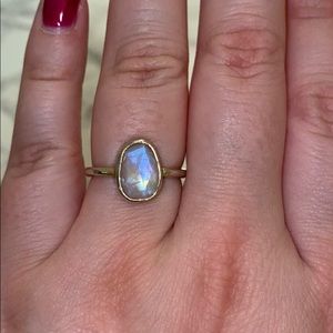 Moonstone ring in gold plated sterling silver